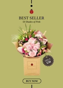 50 Shades of Pink Bouquet Best Seller Liverpool